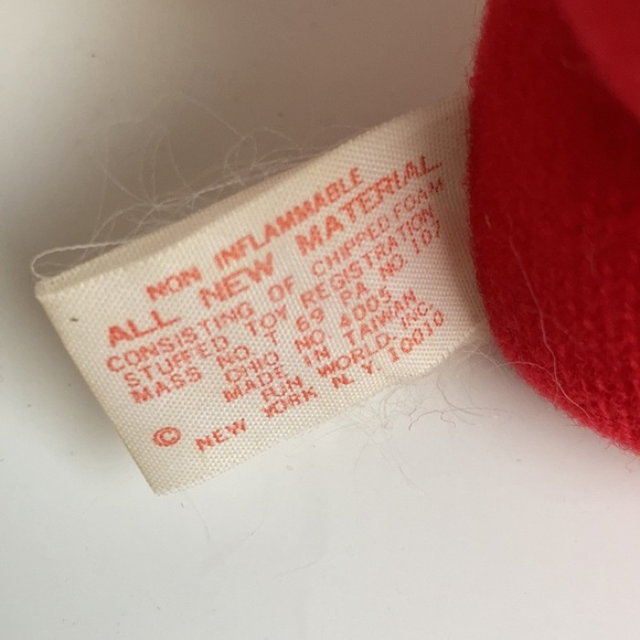 Vintage Fun World, Inc. Taiwan stuffed red reindeer white spots Christmas - Picture 8 of 16